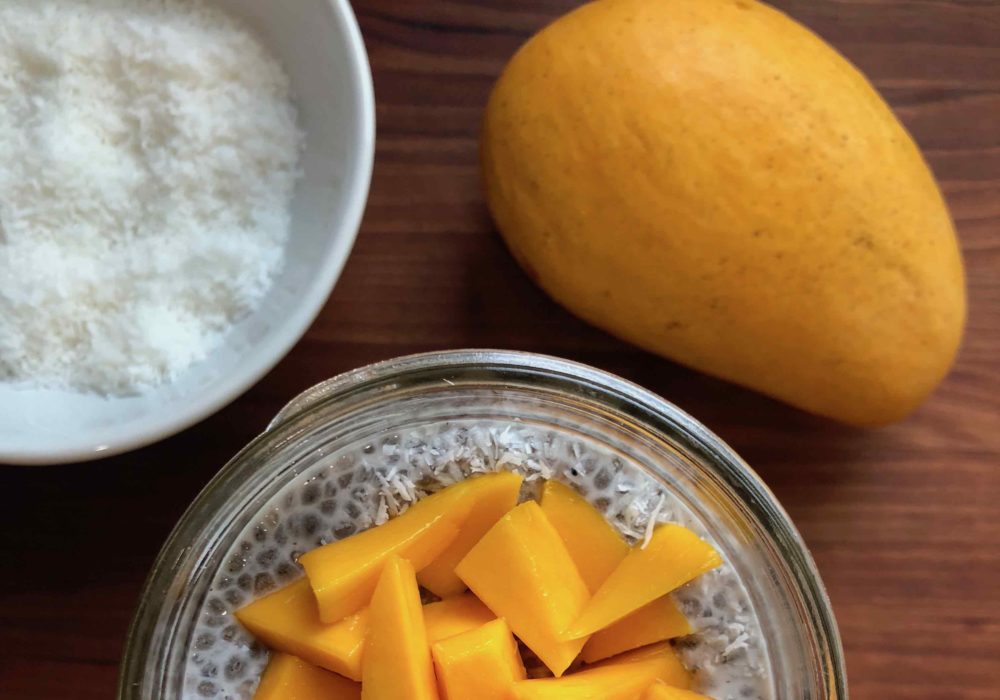Chia Seed Pudding with Mango and Coconut